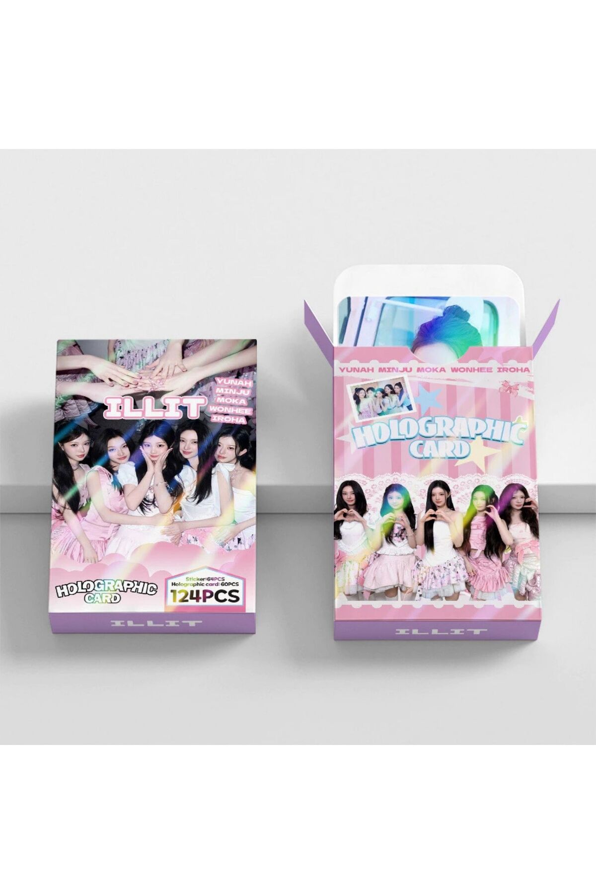 Kpop Dünyasi ILLIT Çift Yön Baskılı Hologramlı / Lomo Card Seti