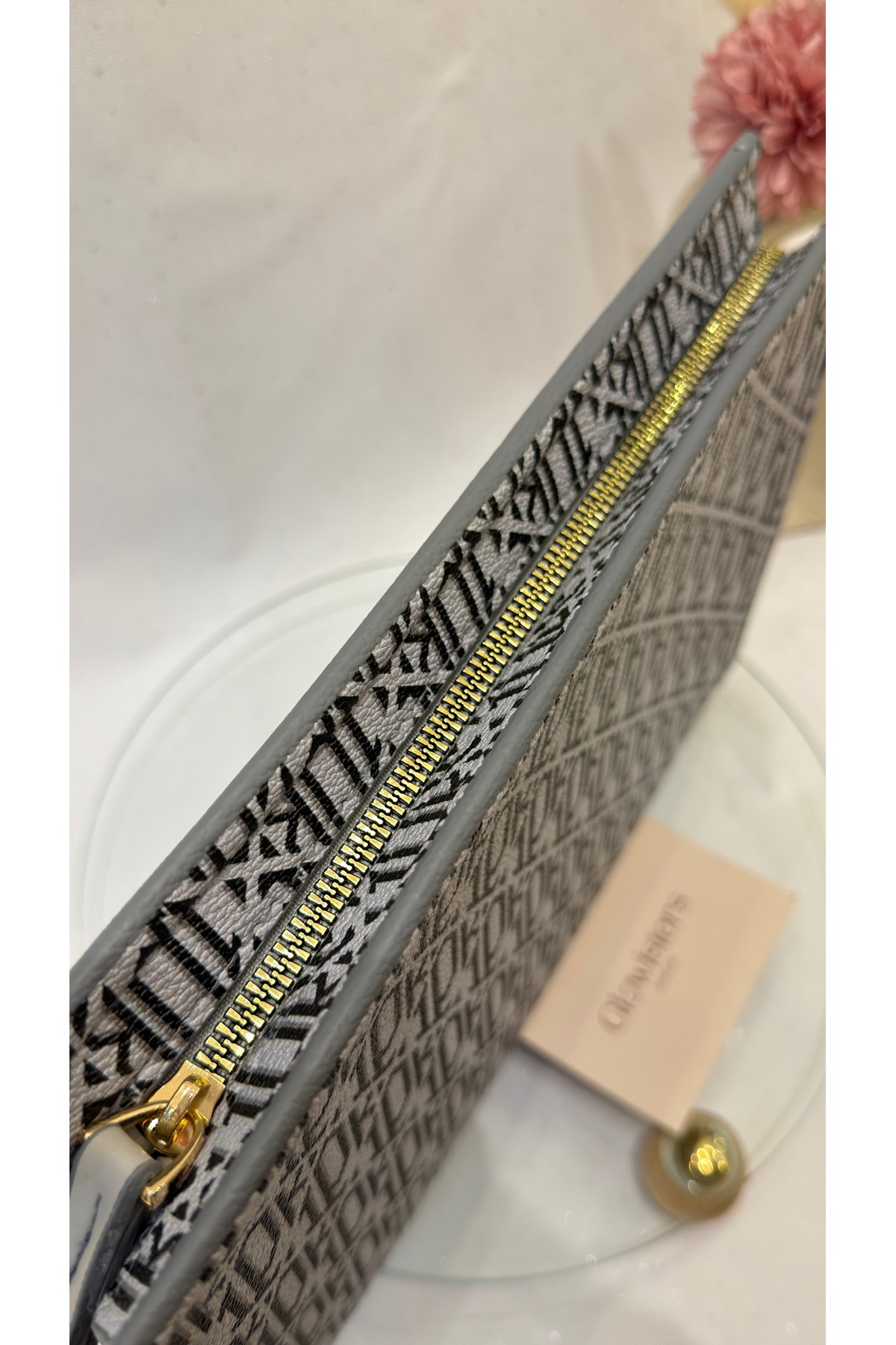 Glowisters Jewelry Glowisters Kadın Siyah/Gri Geometrik Desenli Portföy El Çantası Clutch görsel 2