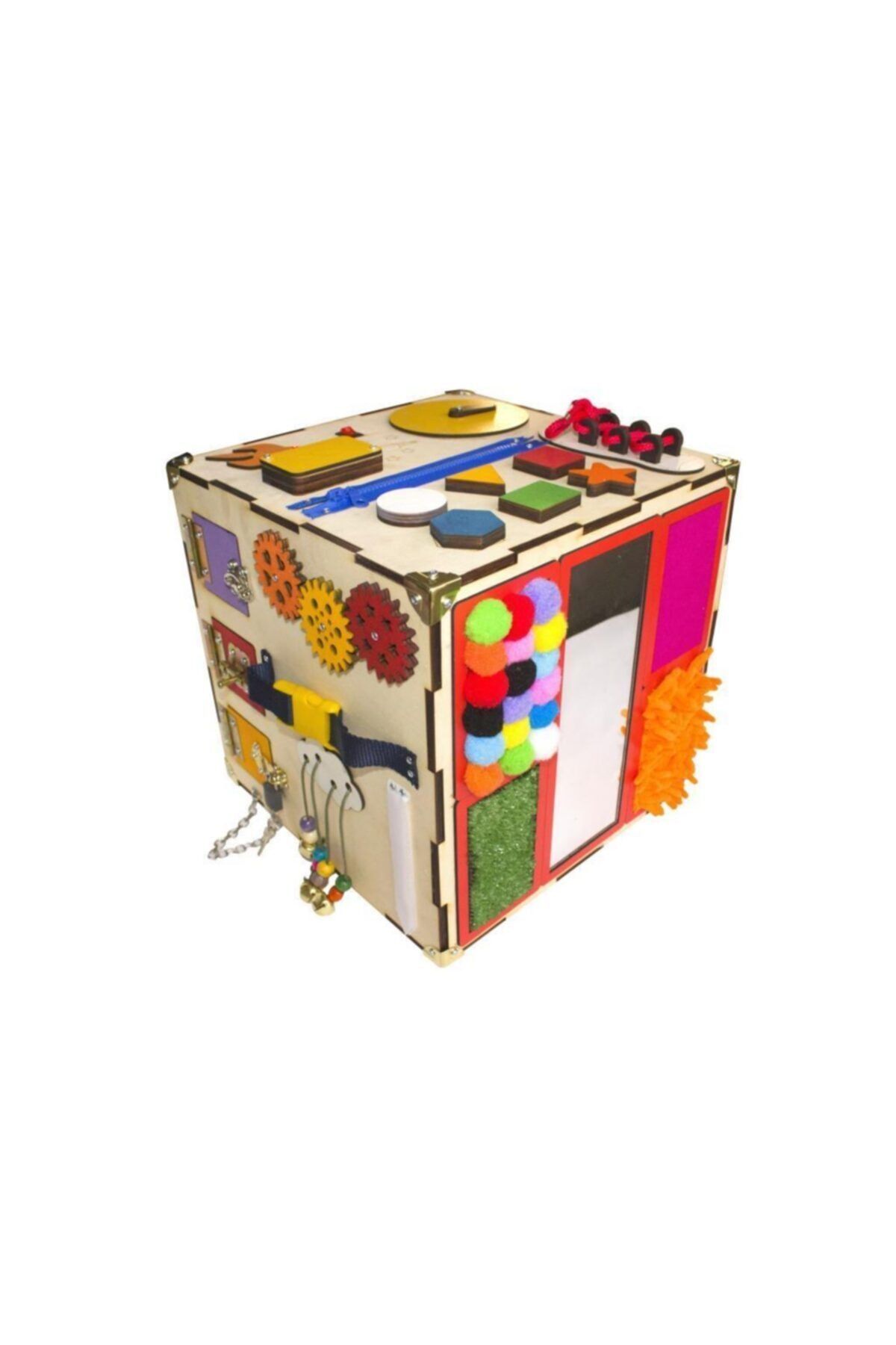 Joy and Toys 35x35x35cm Eğitici Eğlendirici Montesori Küp Aktivite Tahtası
