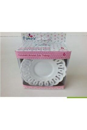 Çay Tabağı 6 Lı Plastik Kristal Hanımeli Timex PRA-427088-4330