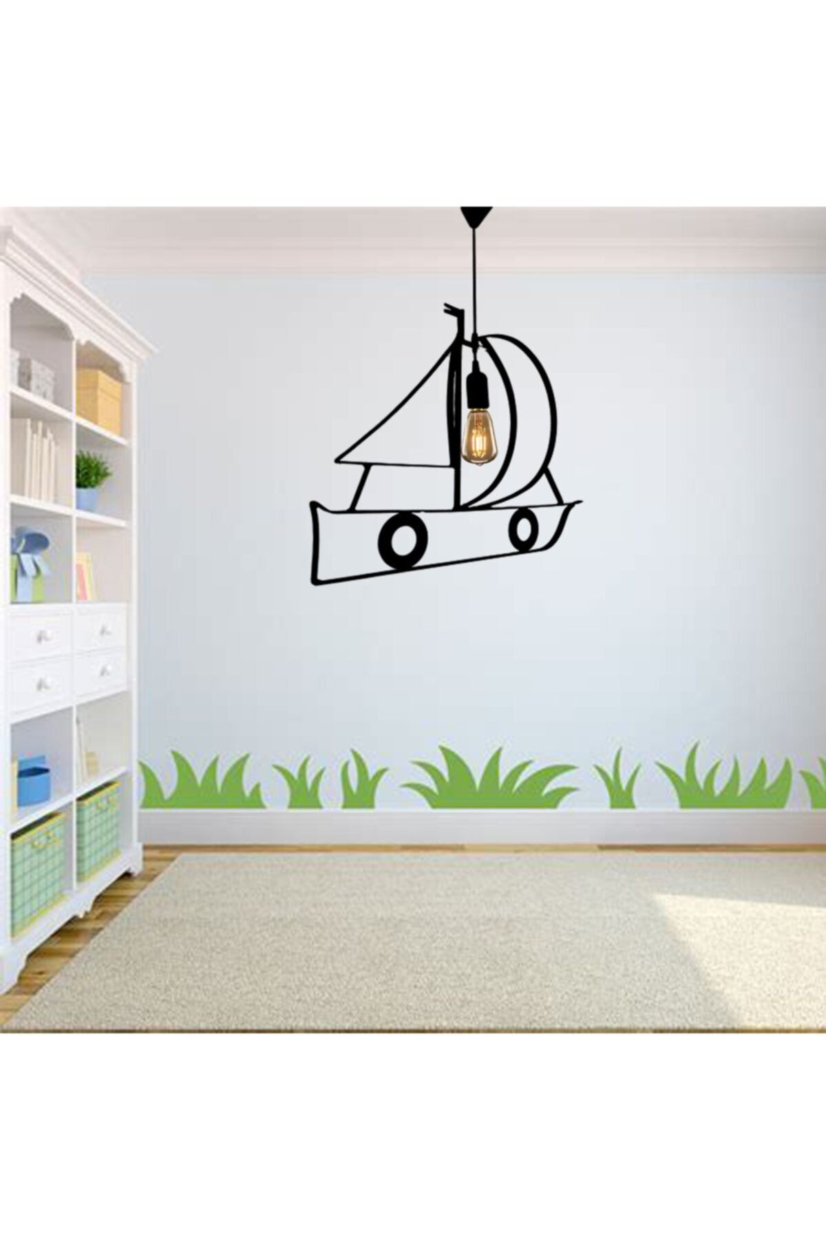 Bundera-Boat Pendant Lamp Chandelier Sailboat Modern Wrought Iron Metal Figurine 3