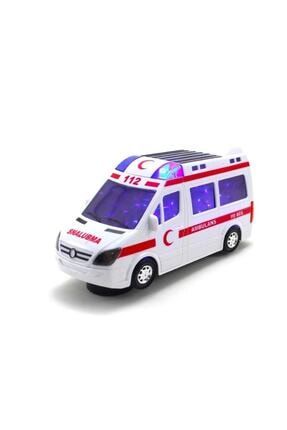 3d Işıklı, Sirenli Çarp Dön Sensörlü Ambulans PRA-1123398-3268