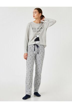 Koton Kadin Siyah Pamuklu Warner Harry Potter Temali Pijama Takimi Trendyol