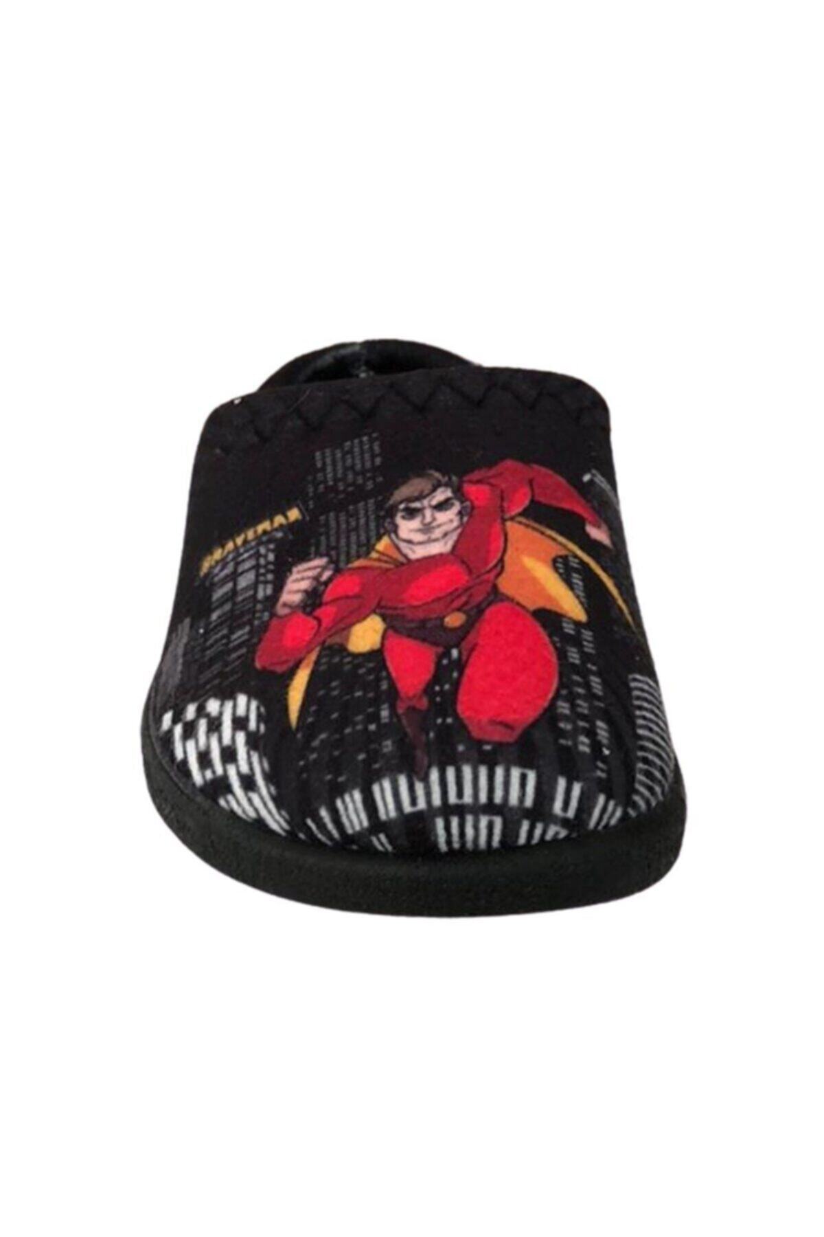 GEZER-Boy's Black Brave Man Indoor Slippers 4