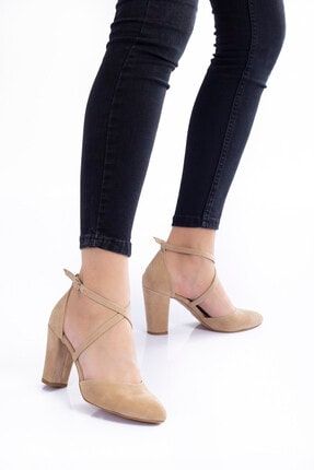 Vizon Süet Topuklu Kadın Klasik Ayakkabı 1310cnr CNR1310YMMS
