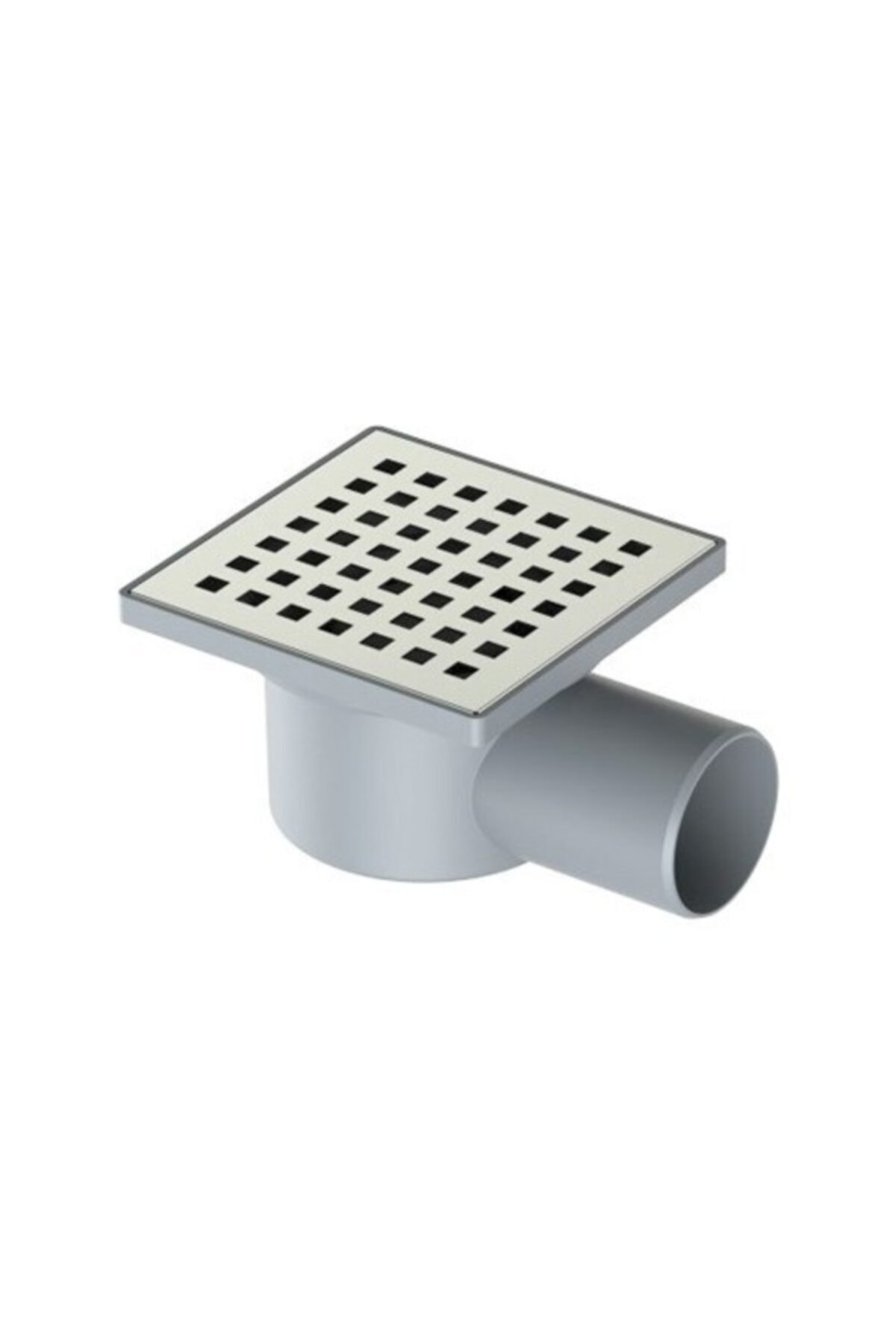 Genel Markalar Krom Süzgeç Izgaralı Krom Plastik Yer Süzgeci Yer Sifonu 10 x 10 x 50 cm Yandan Çıkışlı