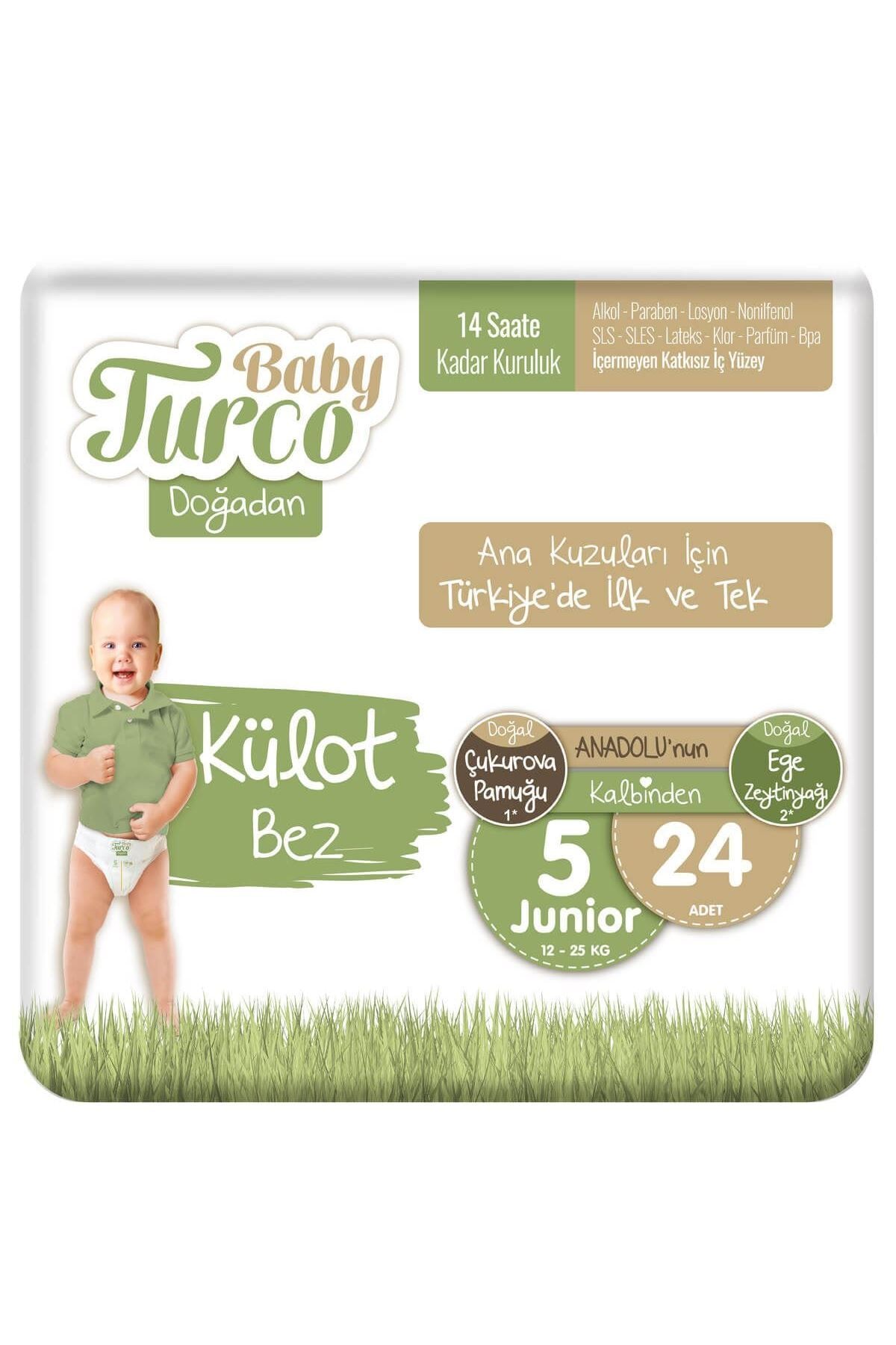 Baby Turco Doğadan Külot Bez 5 Numara Junıor 24 Adet