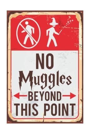 Harry Potter No Muggles Beyond This Point Retro Vintage Ahşap Poster ATC00955