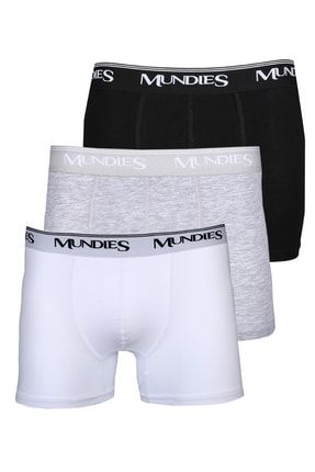 Basic Siyah-beyaz-gri 3'lü Erkek Boxer MDSBXRAS1