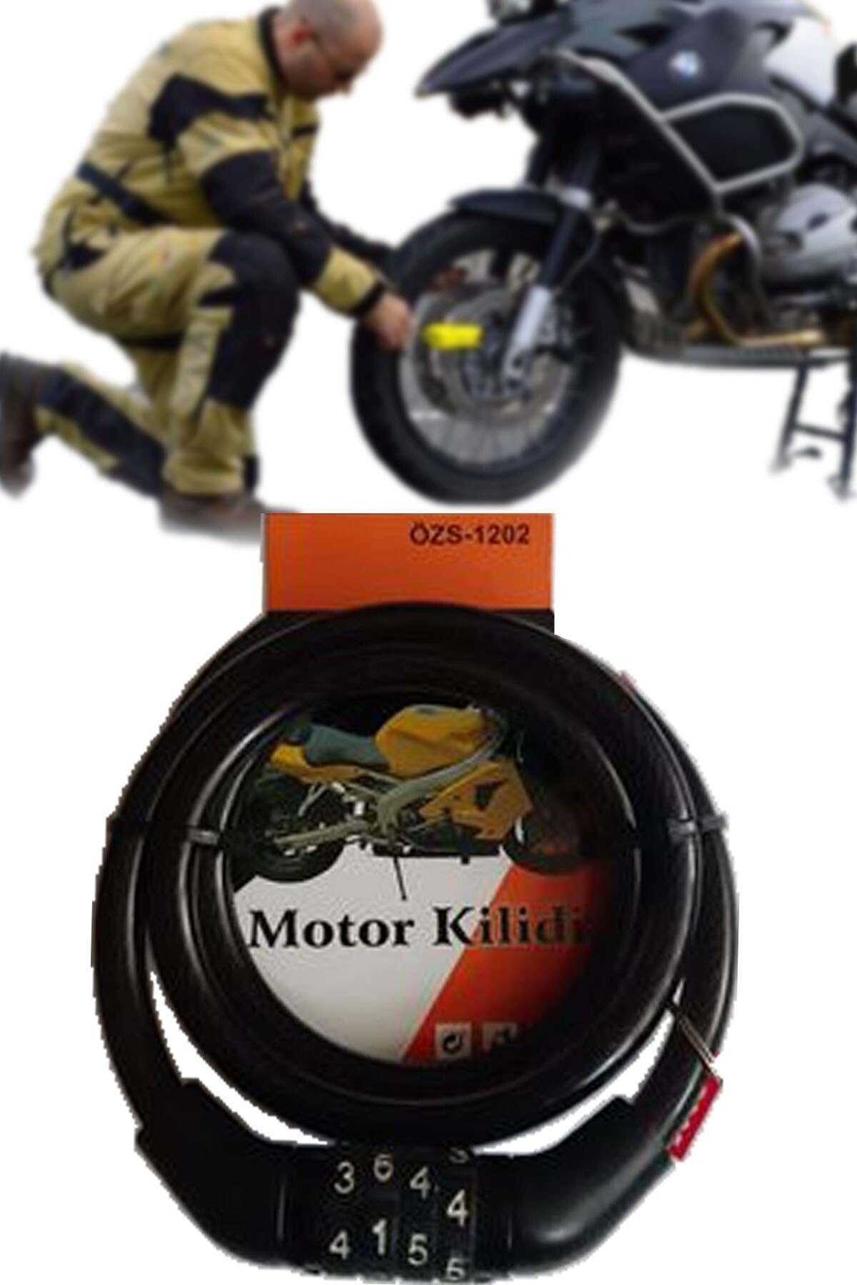 Markafox Özs-1202 Motor, Bisiklet, Bebek Arabası Kilidi Şifreli Çelik Halat Dayanıklı 9x100 1410 fotoğrafı 2 (önizleme)