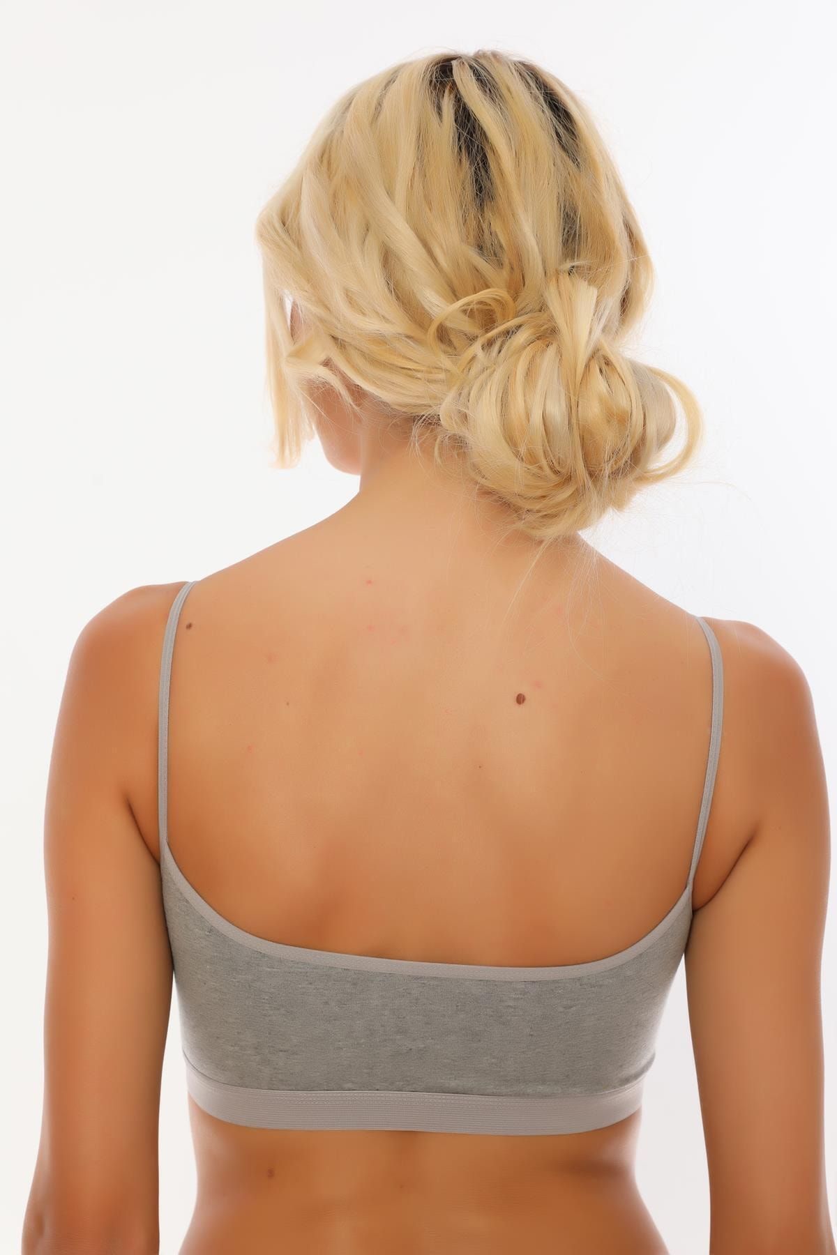 SEBOTEKS-Sutien bustier cu bretele din bumbac pieptănat Sbtks533 3