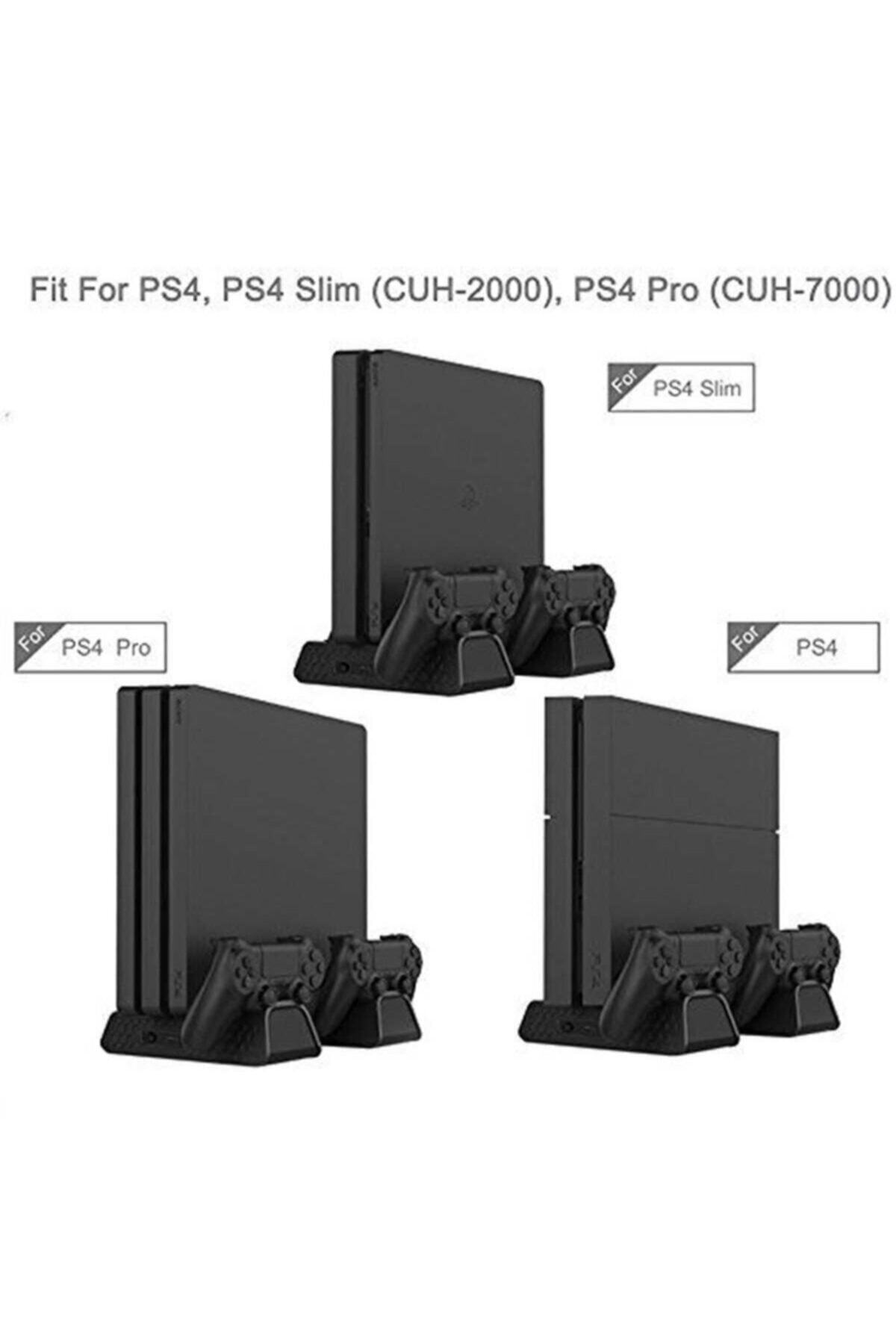 Playstation4 Slim Ps4 Pro Uyumlu Fanlı Stand Ve Oyun Kolu Usb Şarjlı Ps4 Şarj Standı Multifunctional 2
