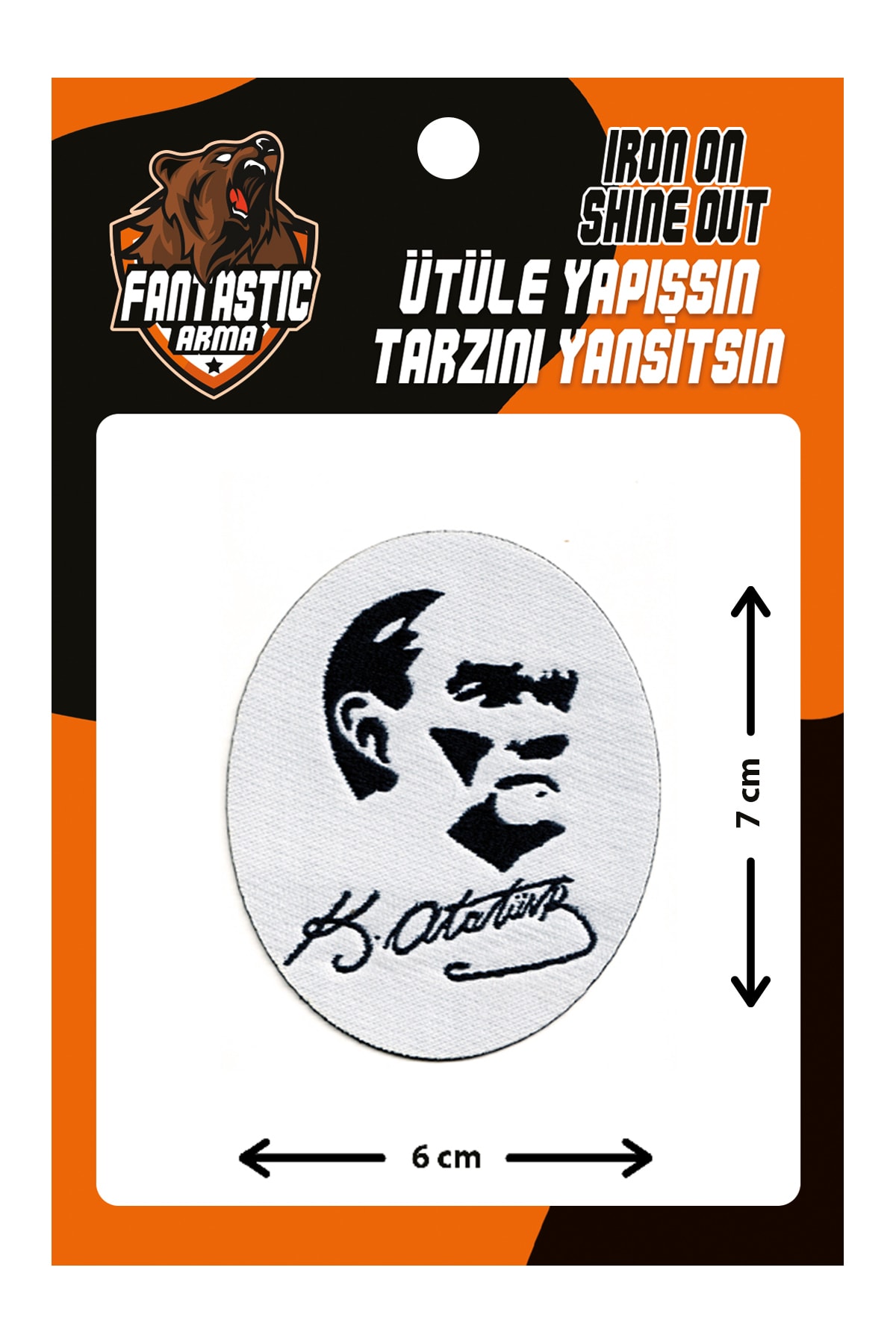 FANTASTIC ARMA Ütü Ile Yapışan Dokuma Arma Atatürk, Atatürk Silüeti Modeli