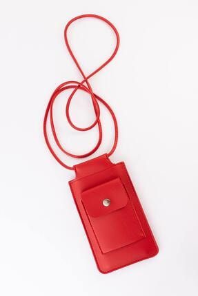Kadın Kırmızı Iphone 13 Pro Max Uyumlu Korumalı Ve Kart Bölmeli Omuz Askılı Telefon Çantası Kılıfı IPHN13LF