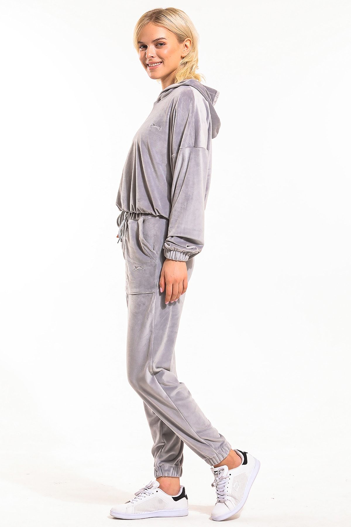 Gray cheap velour tracksuit