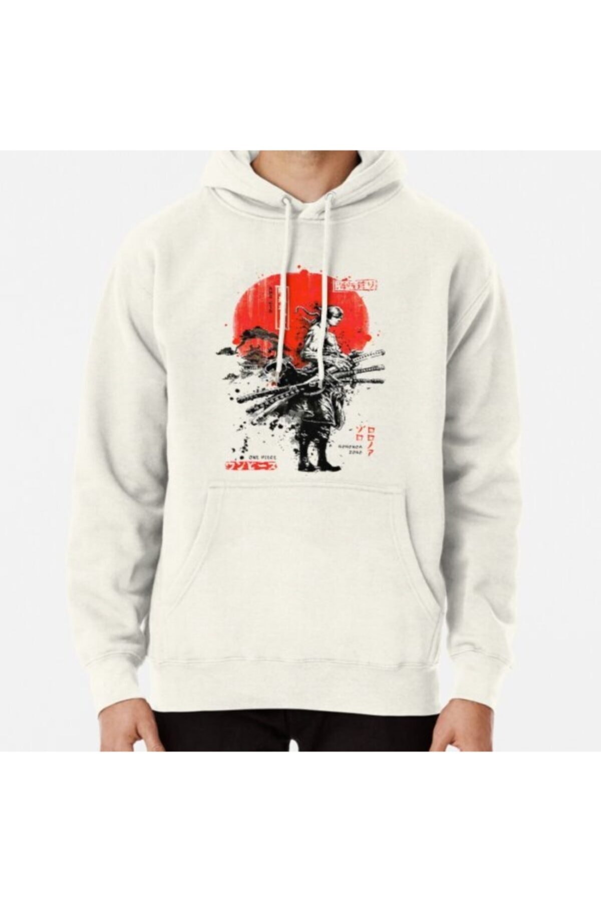 Roronoa Zoro Pullover White Hoodie Model 50