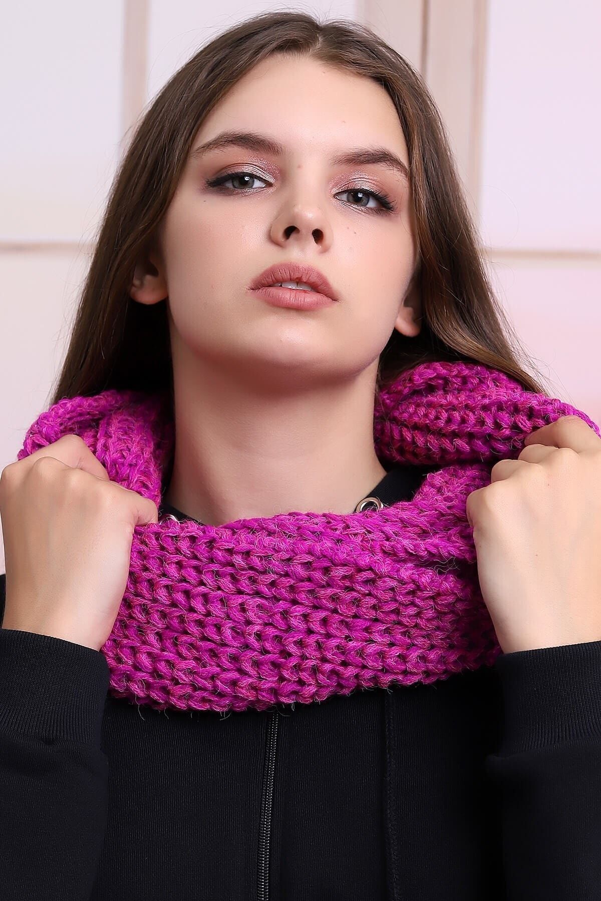 Deafox Guler Tricotat Pentru Femei Violet Pentru Gât Femeie - One Size