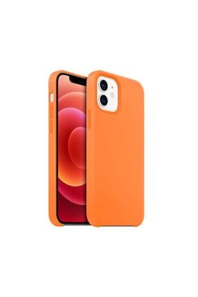 Iphone 12 / 12 Pro Rubber Fit Kılıf Light Orange