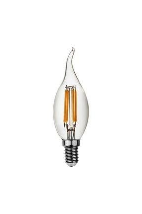 Kıvrık Mum 6 Watt Edison Tip Rustik Led Ampul Günışığı Işık Şeffaf Camlı ERD89