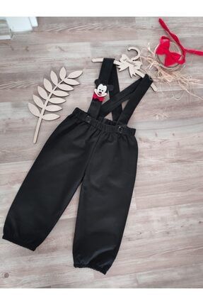 Mickey Mouse Konsepti Erkek Bebek Kışlık Siyah Salopet 715MC03