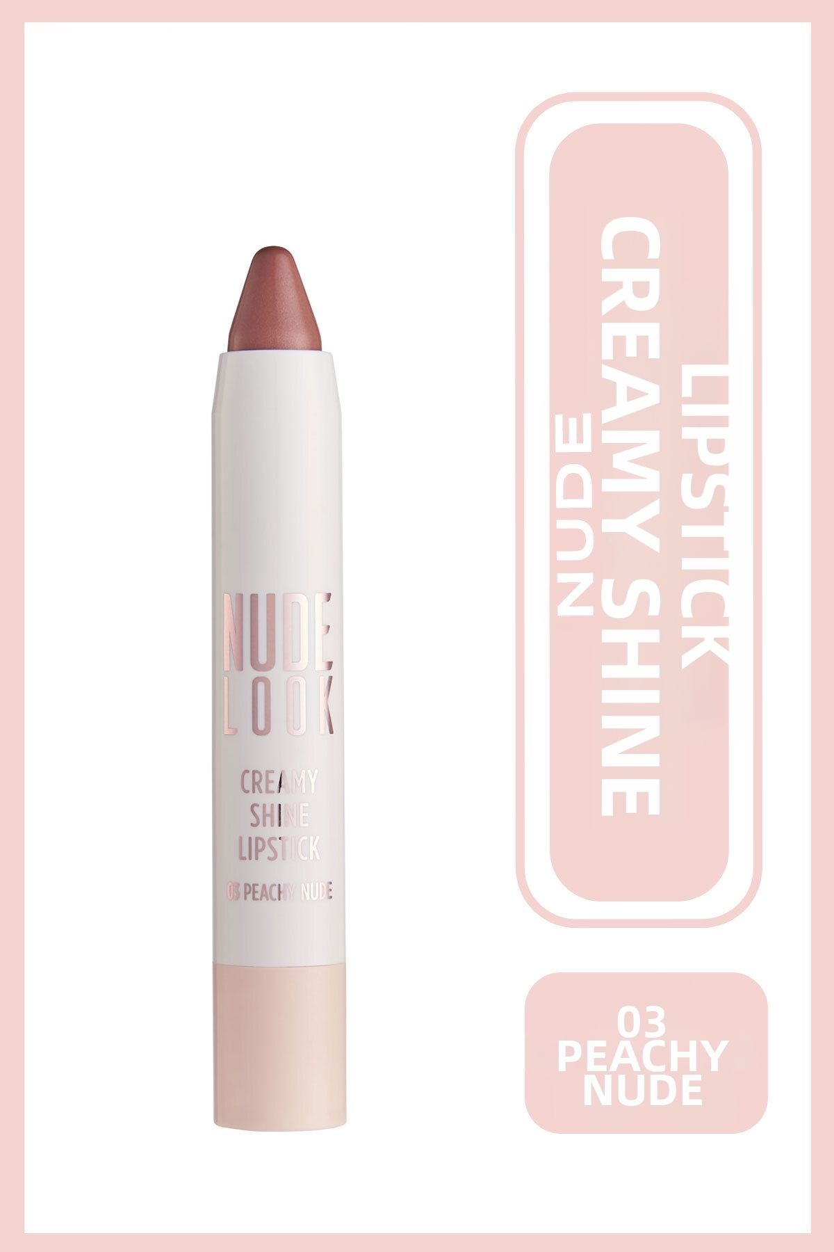 Golden Rose Nude Look Creamy Shine Lipstick 03 Peachy Nude Shea Butter Creamy Glossy Lipstick 3.5 g