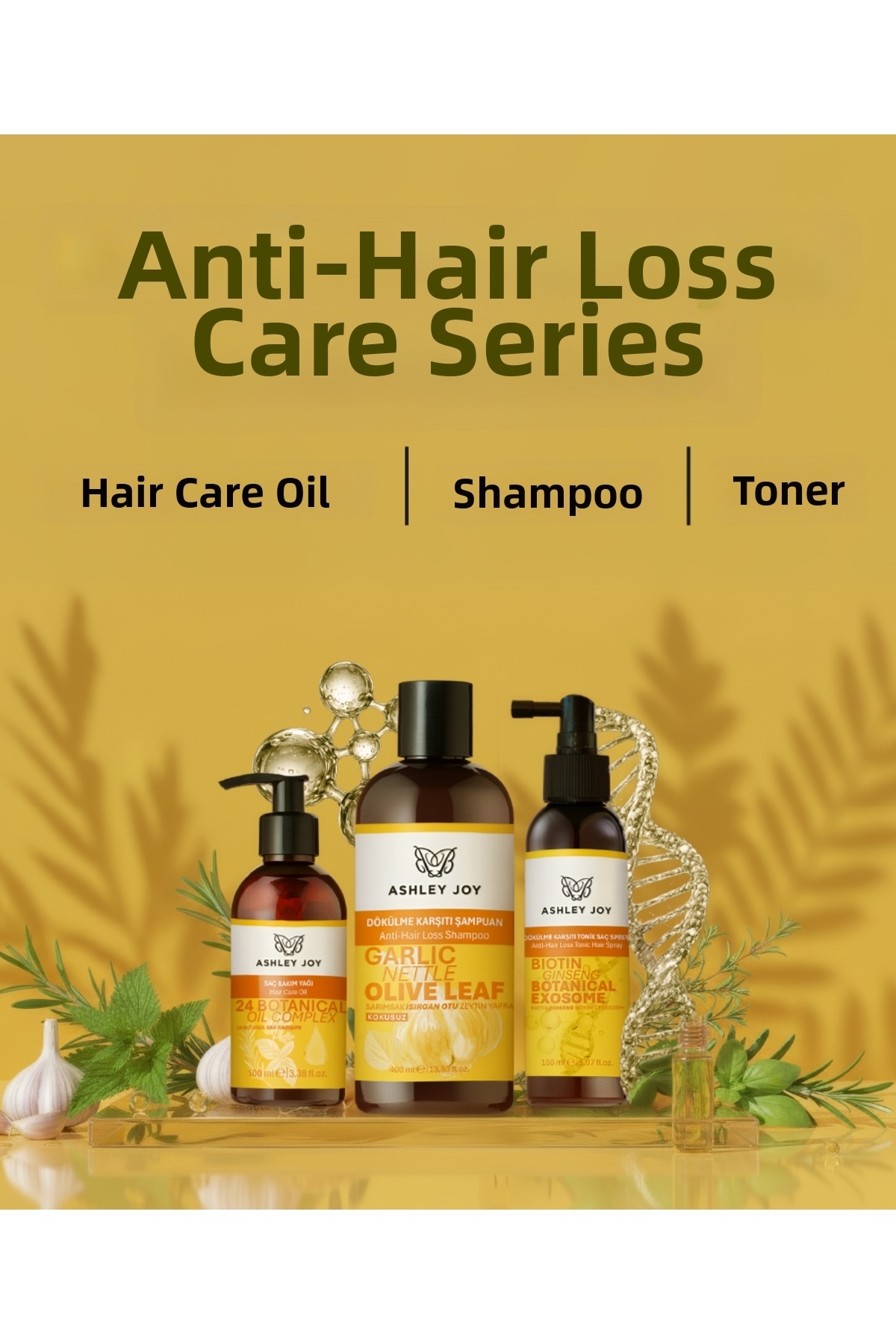 Ashley Joy Garlic & Nettle Anti-Hair Loss, Strengthening Shampoo