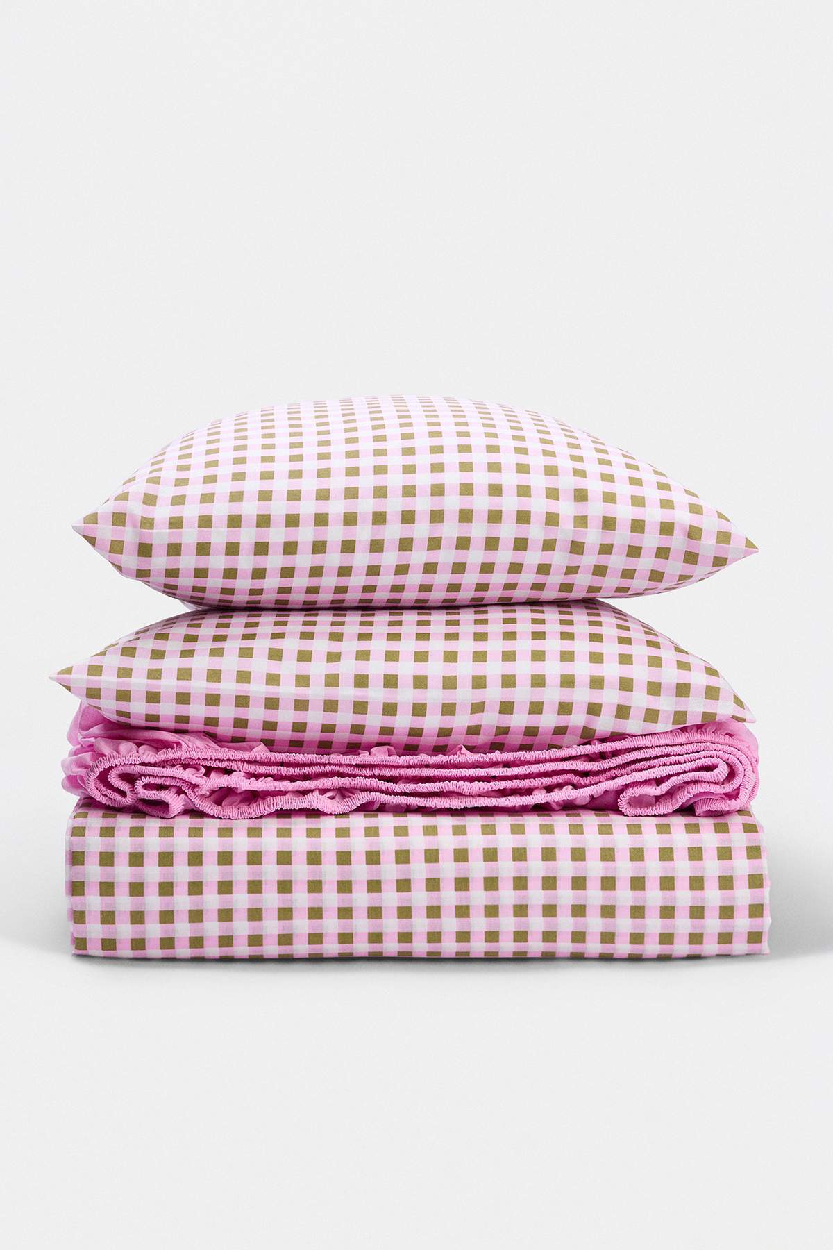 Trendyol Home Double Gingham Patterned Elastic Sheet Duvet Cover Set 200X220Cm
