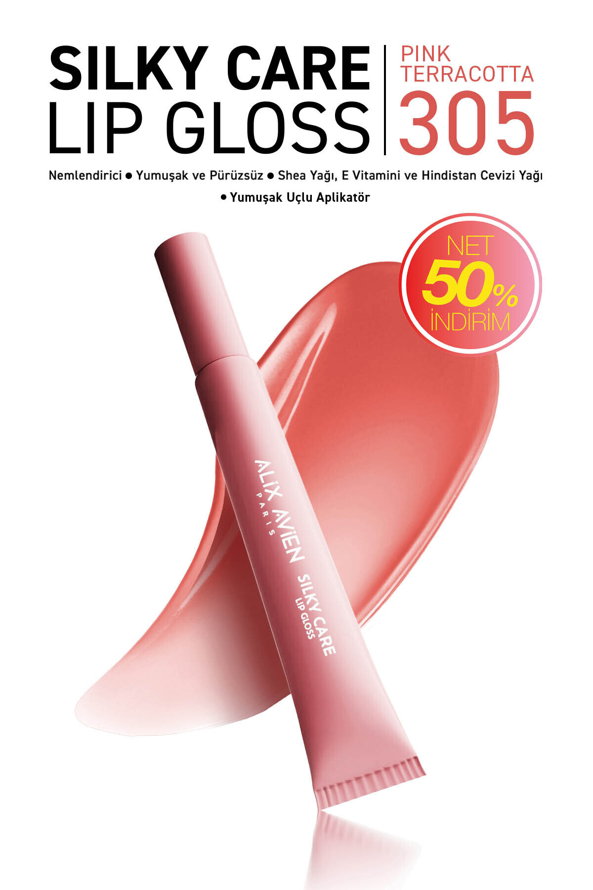 Alix Avien Dolgun Gürünüm ve Nemlendirici Etkili Dudak Parlatıcısı - Silky Care Lipgloss 305 Pink Terracotta - Fiyatı, Yorumları