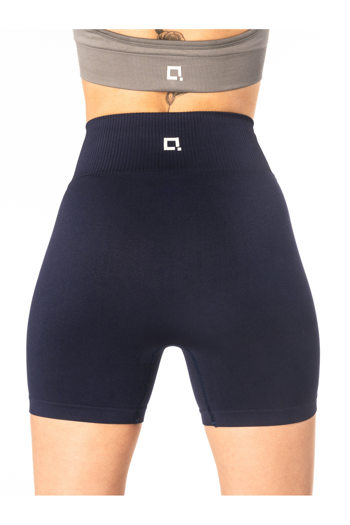 WOMEN'S HIGH WAIST WRAP SHORT NAVY SPORT SHORTS LEGGINGS 13CM FİTNESS PİLATES YOGA GYM SEAMLESS