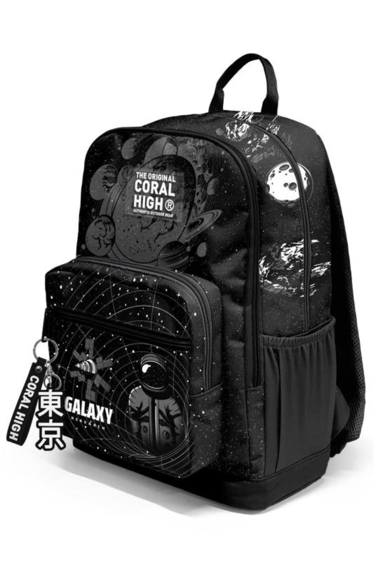 Siyah Galaxy Desenli Okul Sırt Çantası 23644