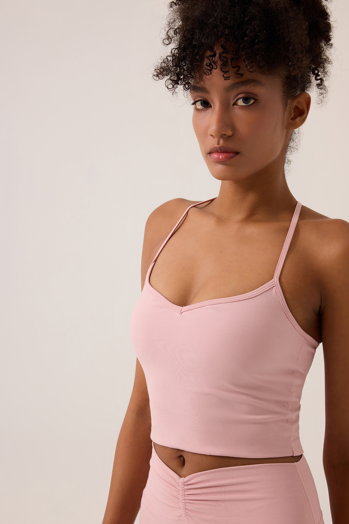 x Ece Pink Heart Collar Sports Bra Sweetheart Neck Top