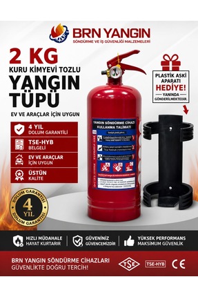 BRN 2 KG KKT ABC YANGIN SÖNDÜRME CİHAZI 4 YIL GARANTİLİ ASKI APARATLI ARAÇLAR...