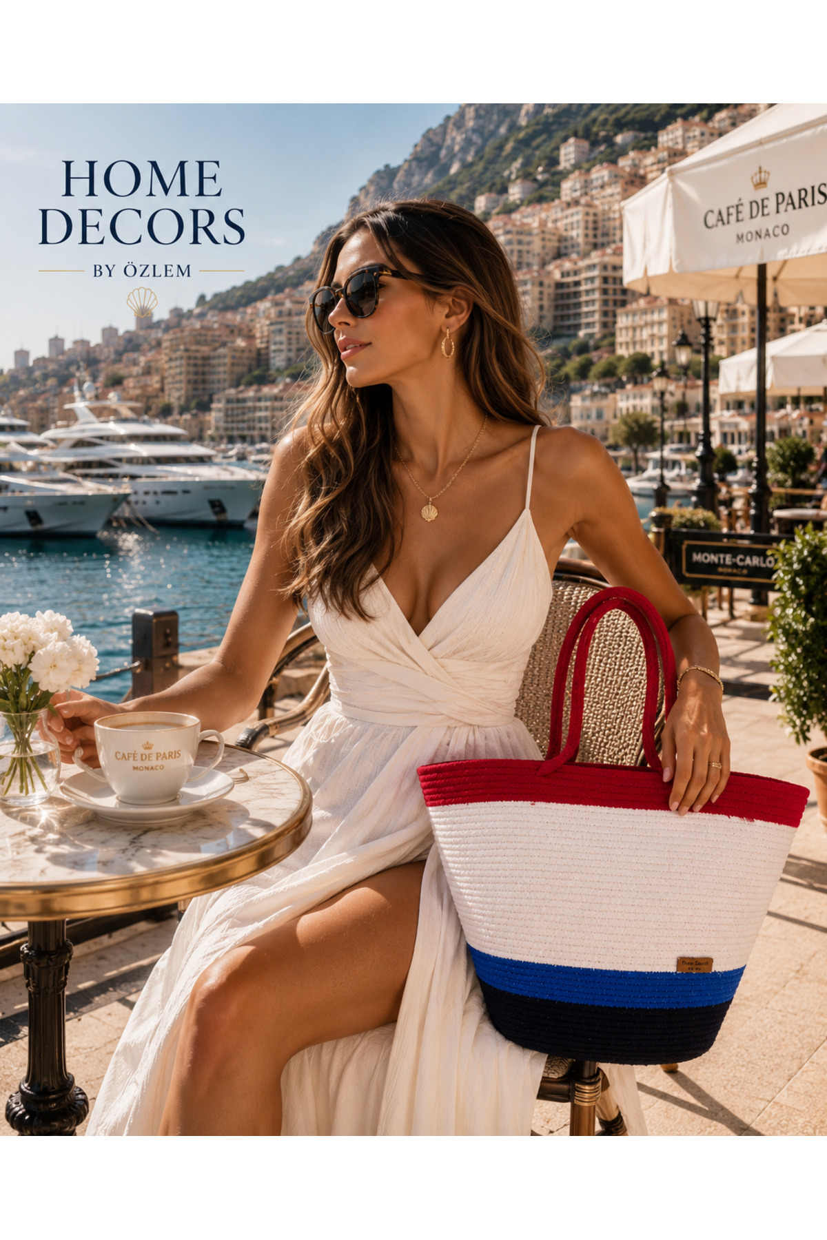 Straw Bag Shoulder Bag Beach Bag Handmade Design Style Summer Fashion (Red Ecru Blue Black) -30cmx40-42cm