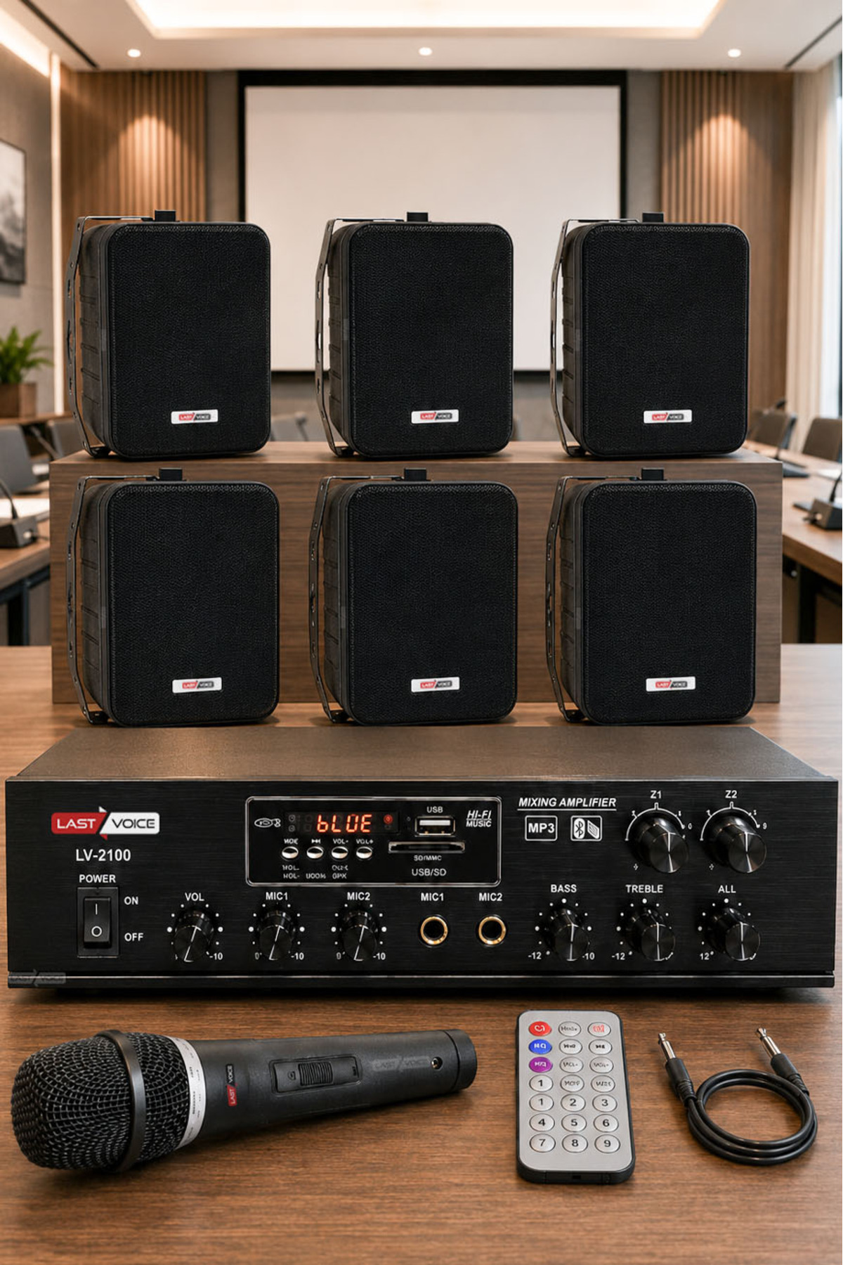 Lastvoice Black Soft Paket-4 Hoparlör Anfi Mikrofon Mağaza Ses