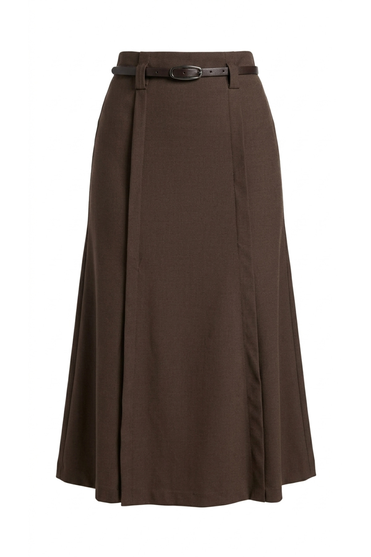 1234 Belted Midi Skirt Brown