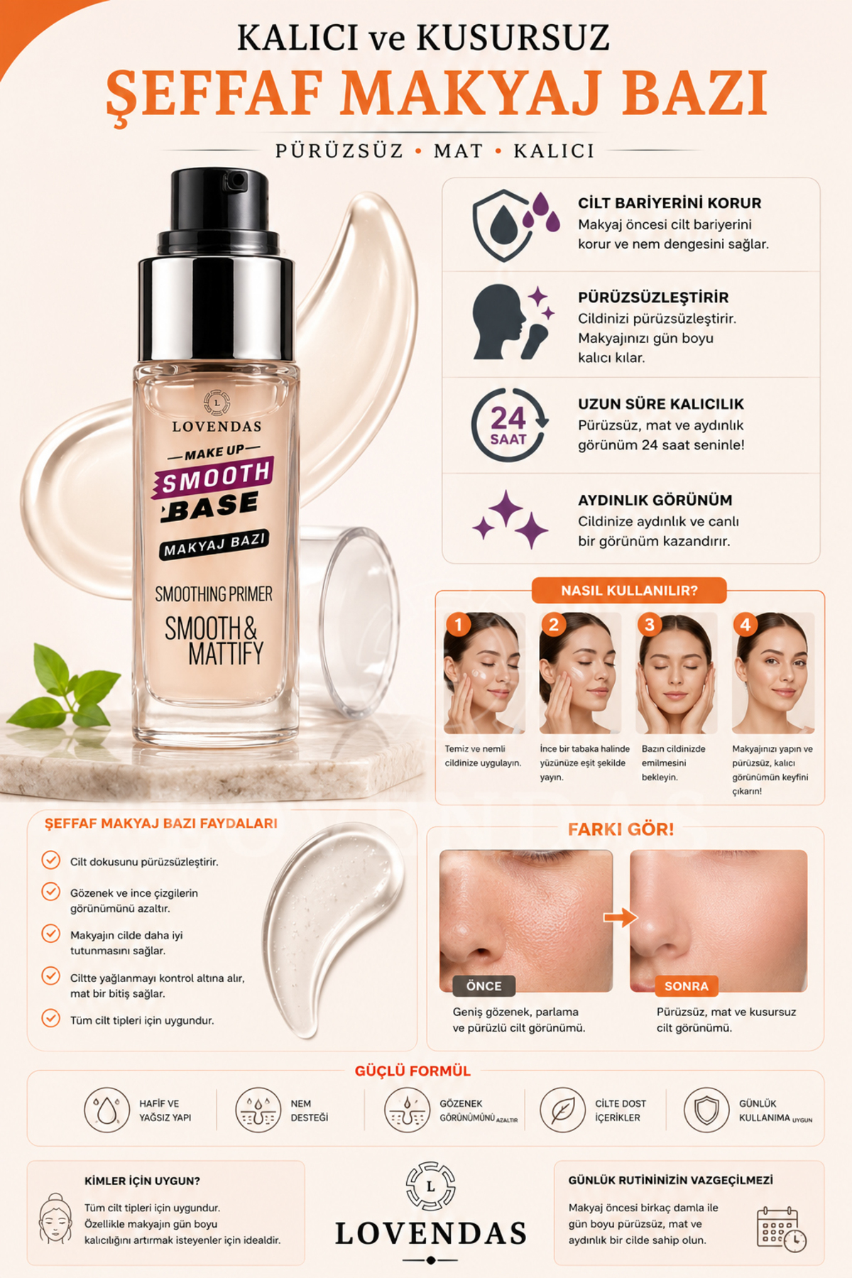 Make Up Smooth Base Makyaj Bazı Pürüzsüz Uygulama — سفید makyaj-baz — تصویر 2 از 5