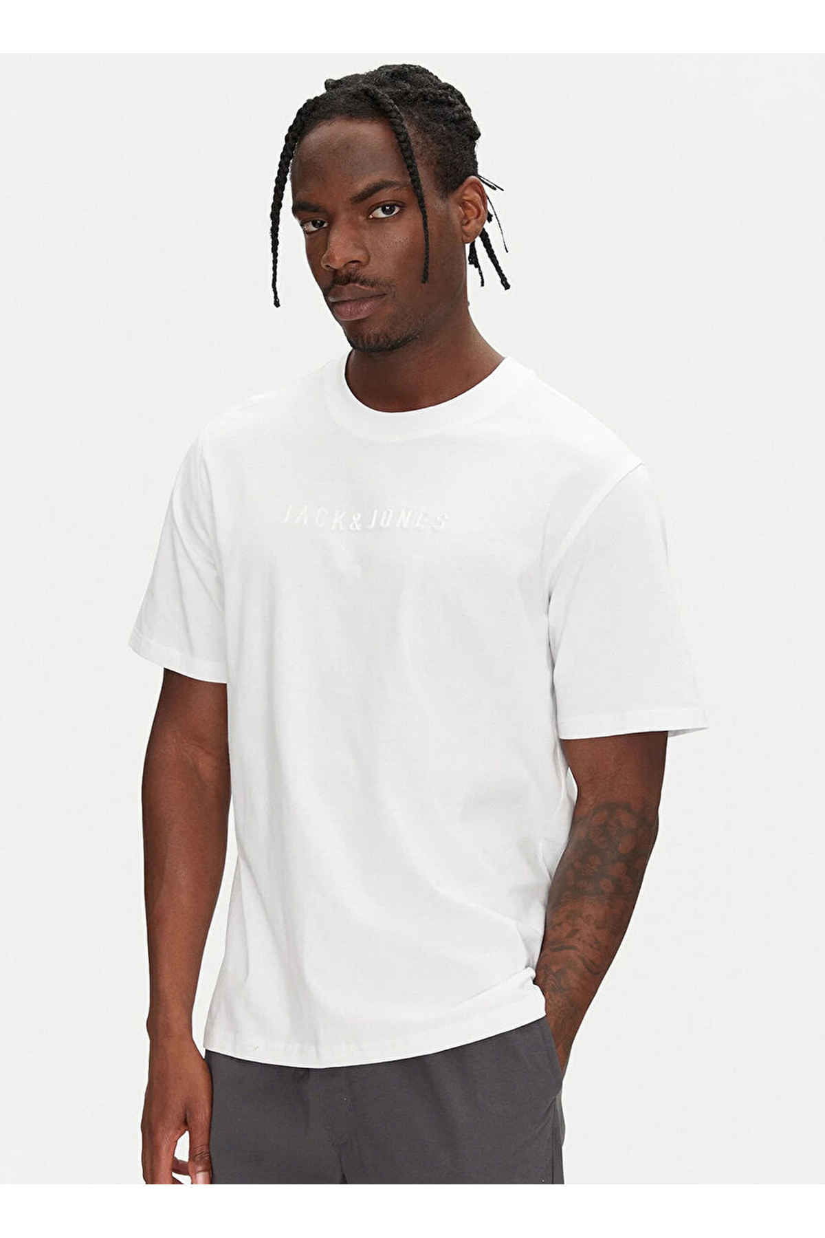 تی شرت مردانه سفید معمولی کد ۱۲۲۷۳۰۷۰ JCORECHARGE MOLD TEE CNECK جک اند جونز تی شرت ورزشی Jack & Jones