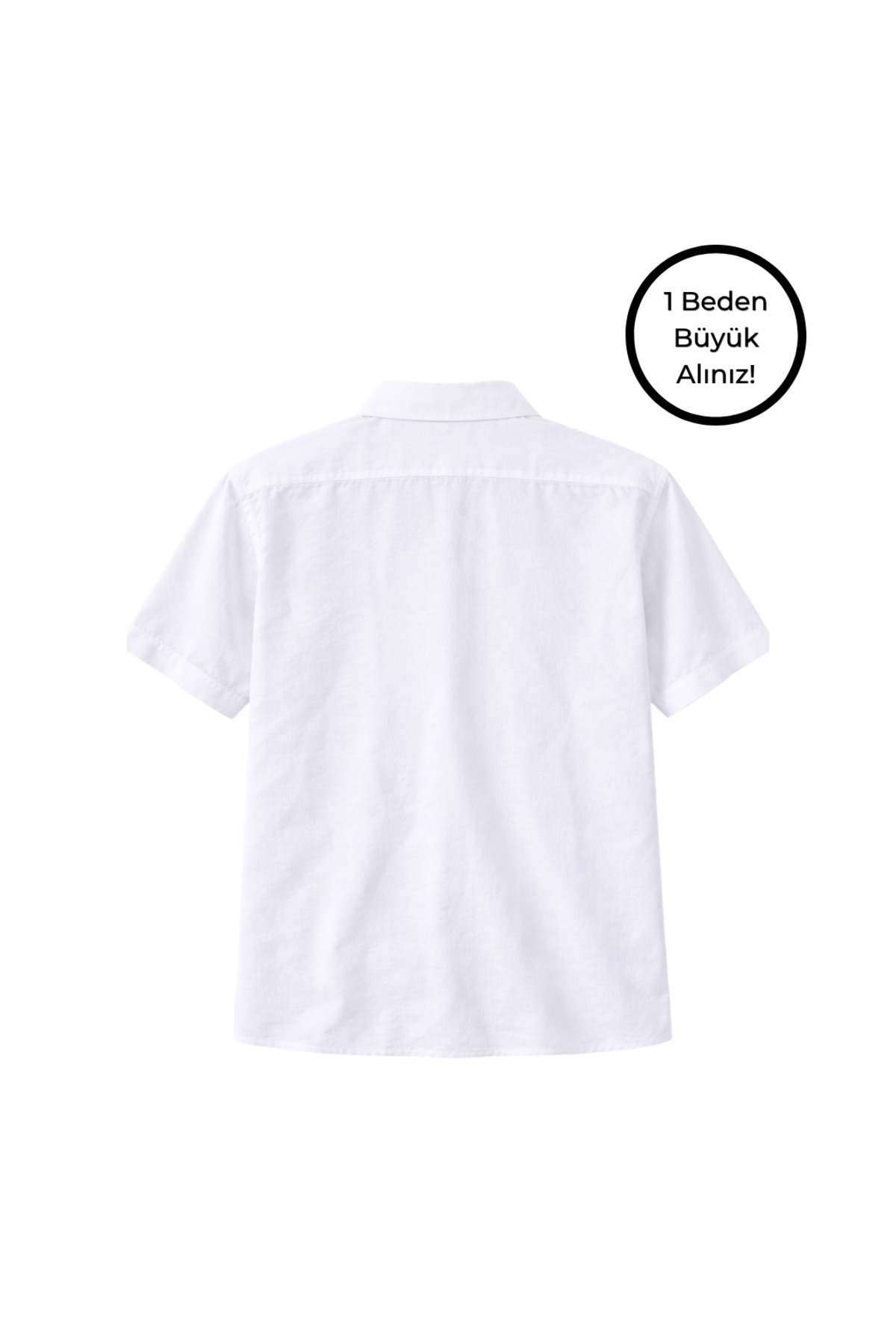 BattalModa Erkek Büyük Beden Beyaz Çift Cepli Kısa Kollu Gömlek 3XL-4XL-5XL-6XL-7XL-8XL görsel 5
