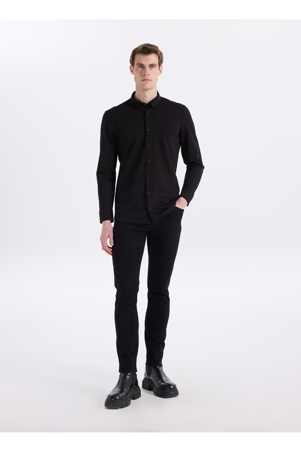 ルカポン☆ Lee Cooper Siyah Erkek Slim Straight Denim Pantolon 262 LCM 121003