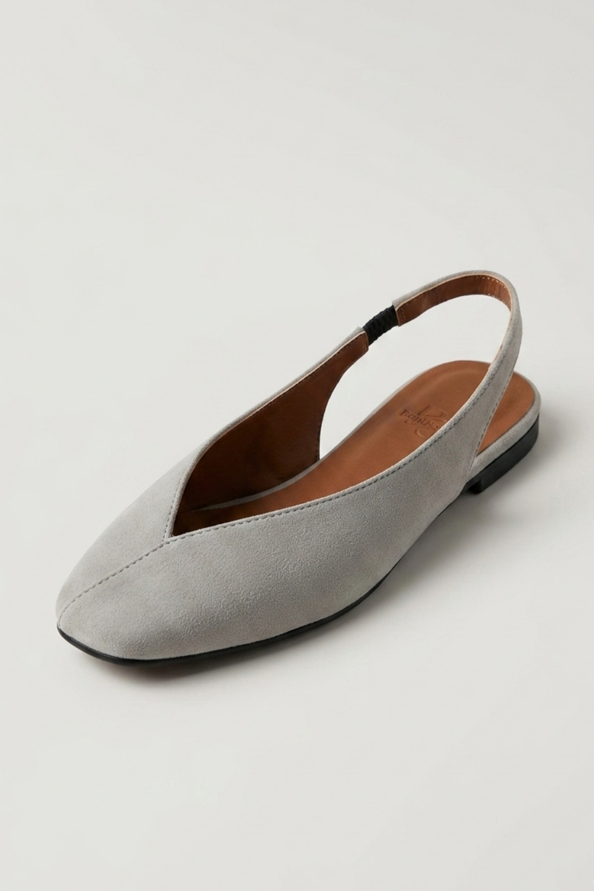 Genel Markalar Siena Kadın Gri Kare Burun Babet Slingback görsel 4