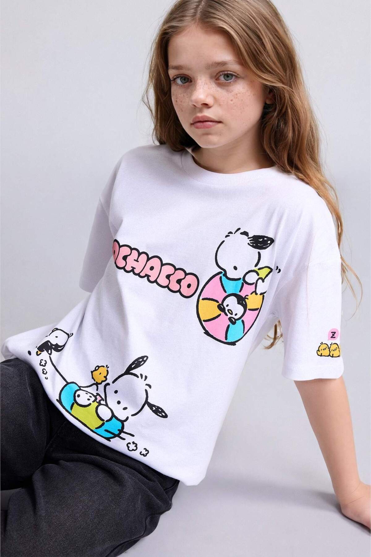 Pochacco Oversize Crew Neck Short Sleeve T-Shirt Girl H3642A826HS