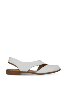 Bueno Shoes Beyaz Deri Kadın Düz Sandalet 01ws2311