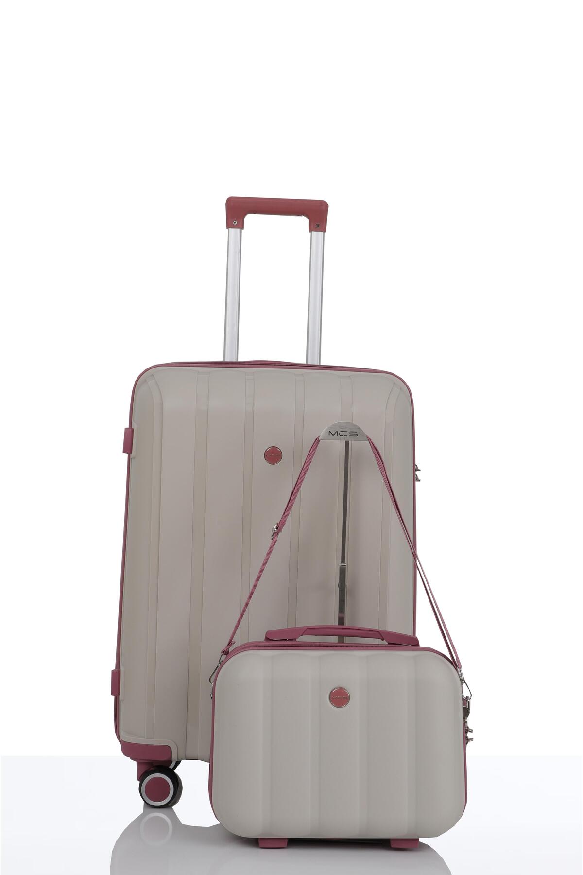 MCS Polypropylene 2-Pack Suitcase Set Medium & Makeup V305