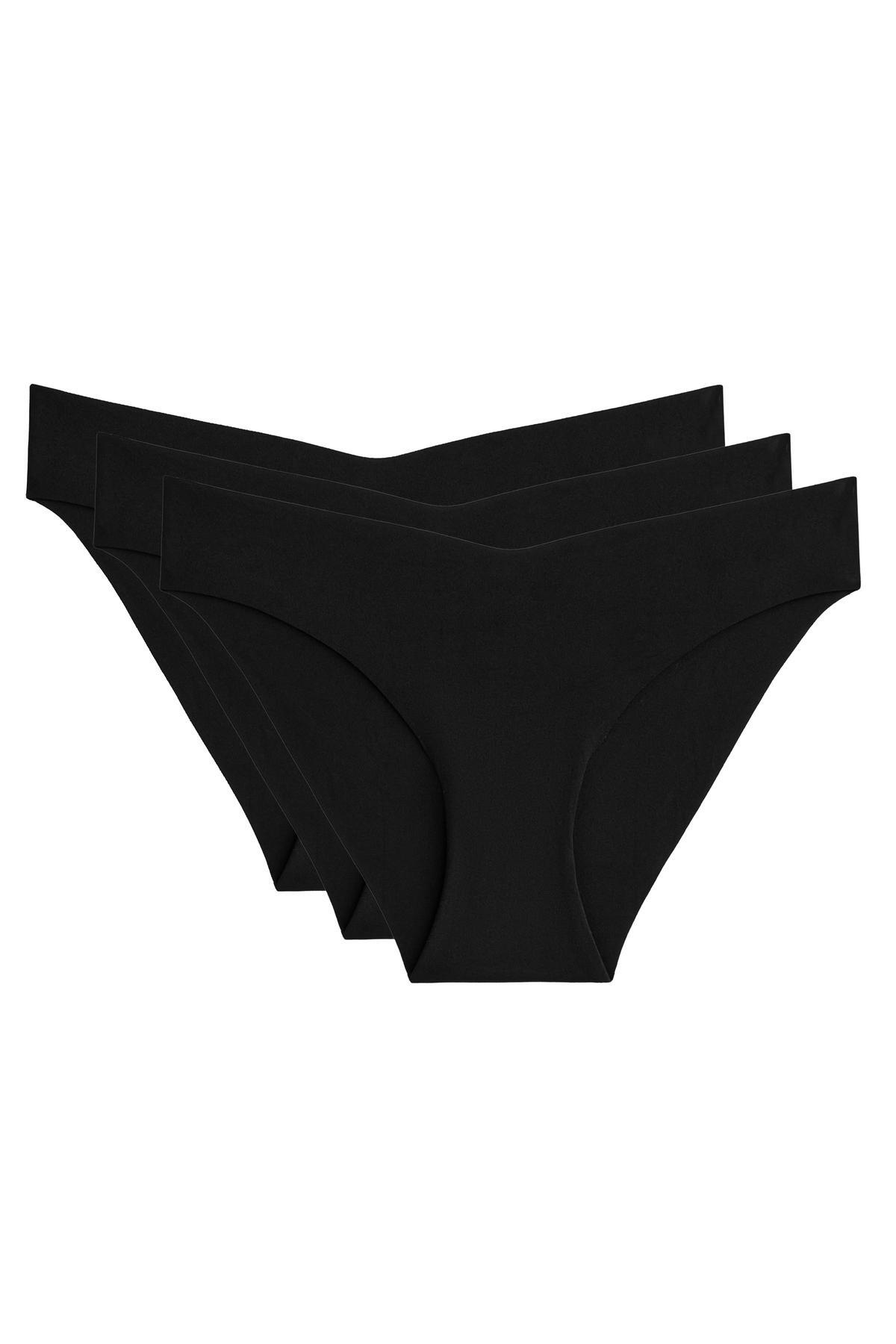 3'lü V kesim dikişsiz bikini külot