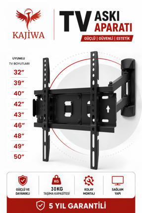 KAJİWA 32-50 İNÇ HAREKETLİ ASKI APARATI Tüm Marka ve modellerle uyumludur.