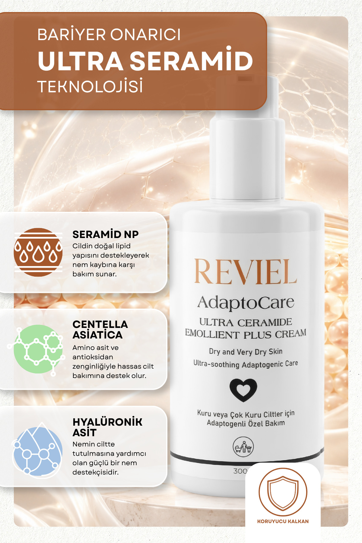 AdaptoCare Ultra Ceramide Emollient Plus Cream 300 Ml — 8685043944300 — تصویر 4 از 7