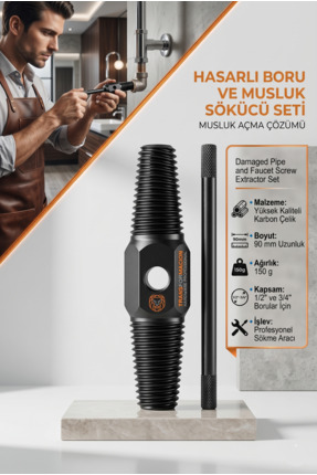 Transformacion Ters Kılavuz Hasarlı Musluk Boru Vana Kılavuz Seti Musluk Açma...