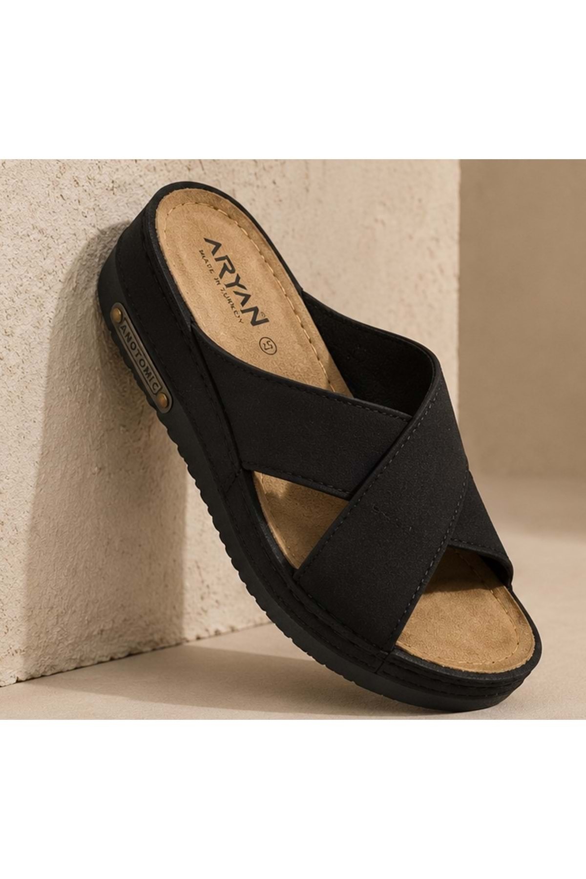 KCMN Aryan 07-096 Dr. Recommended Women's Orthopedic Slippers Black