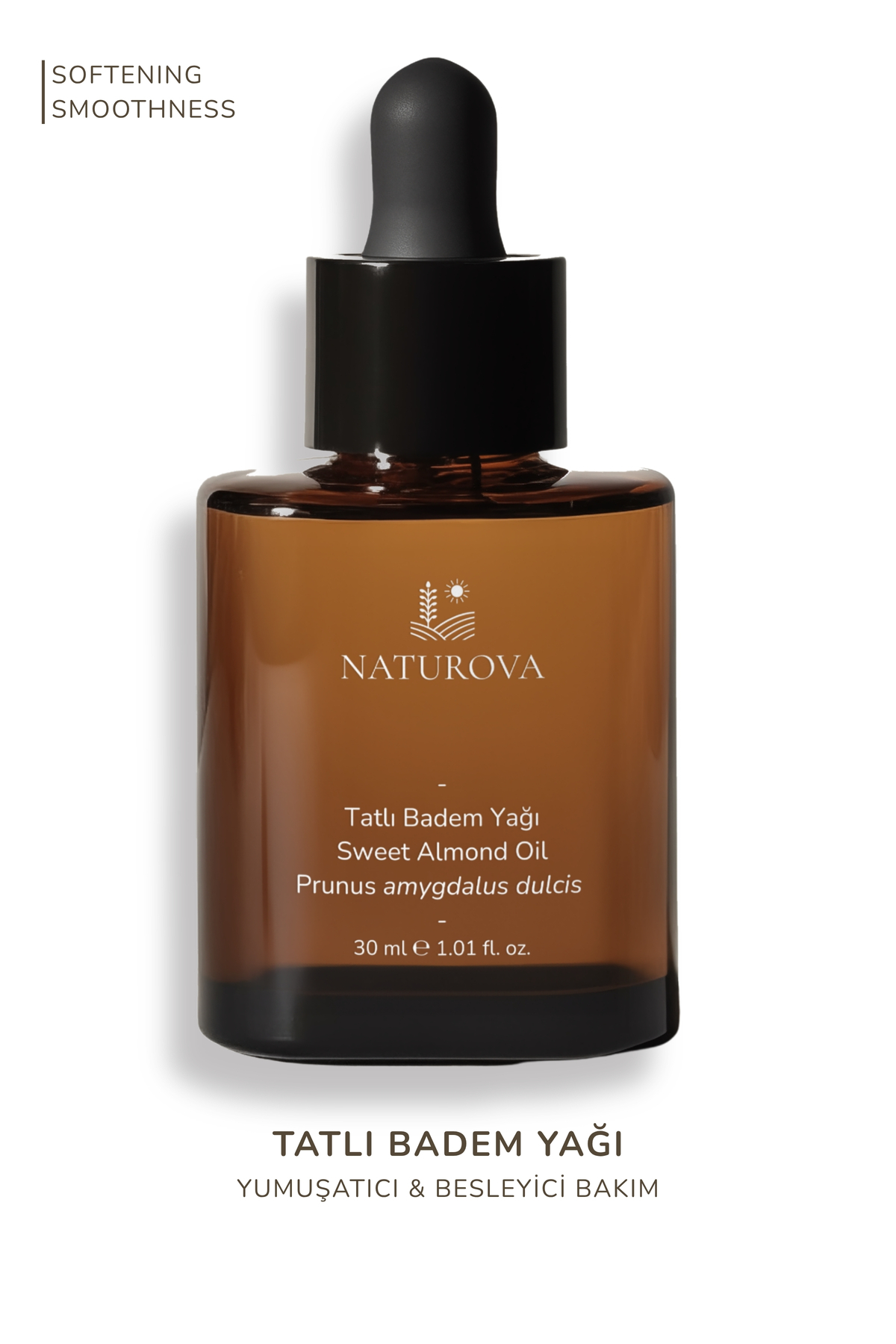 NATUROVA Tatli Badem Yagi Soğuk Sıkım %100 Saf 30 ml — doğal yağlar