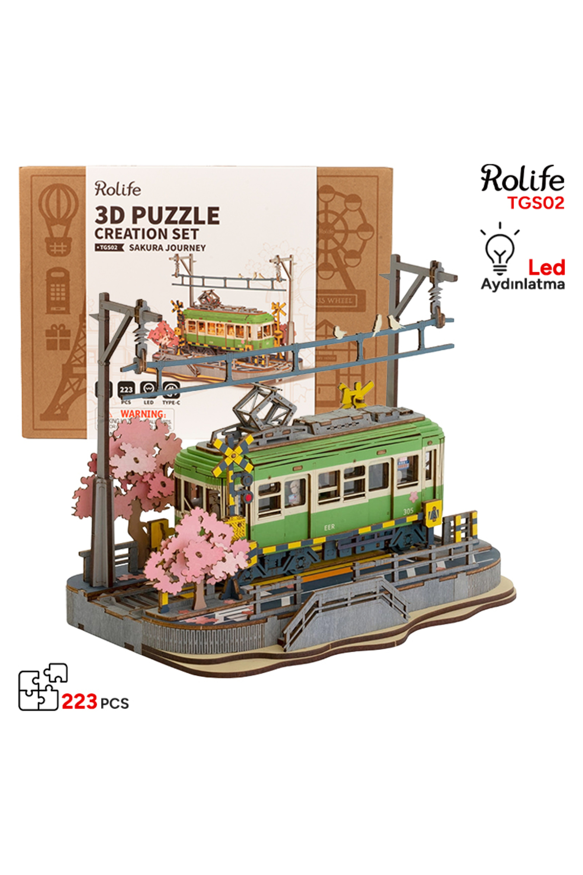 Rolife TGS02 Lokomotif Tren (Sakura Journey) DIY Minyatür Maket